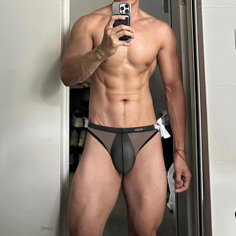 Sexy Men's Side Waist Tie Triangle Briefs - SJK018