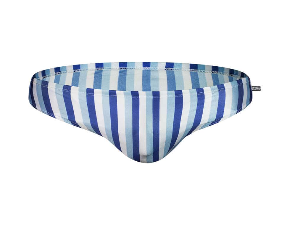 Men's Aquatic Rhythms Striped Swim Briefs - YK019 - YDressup