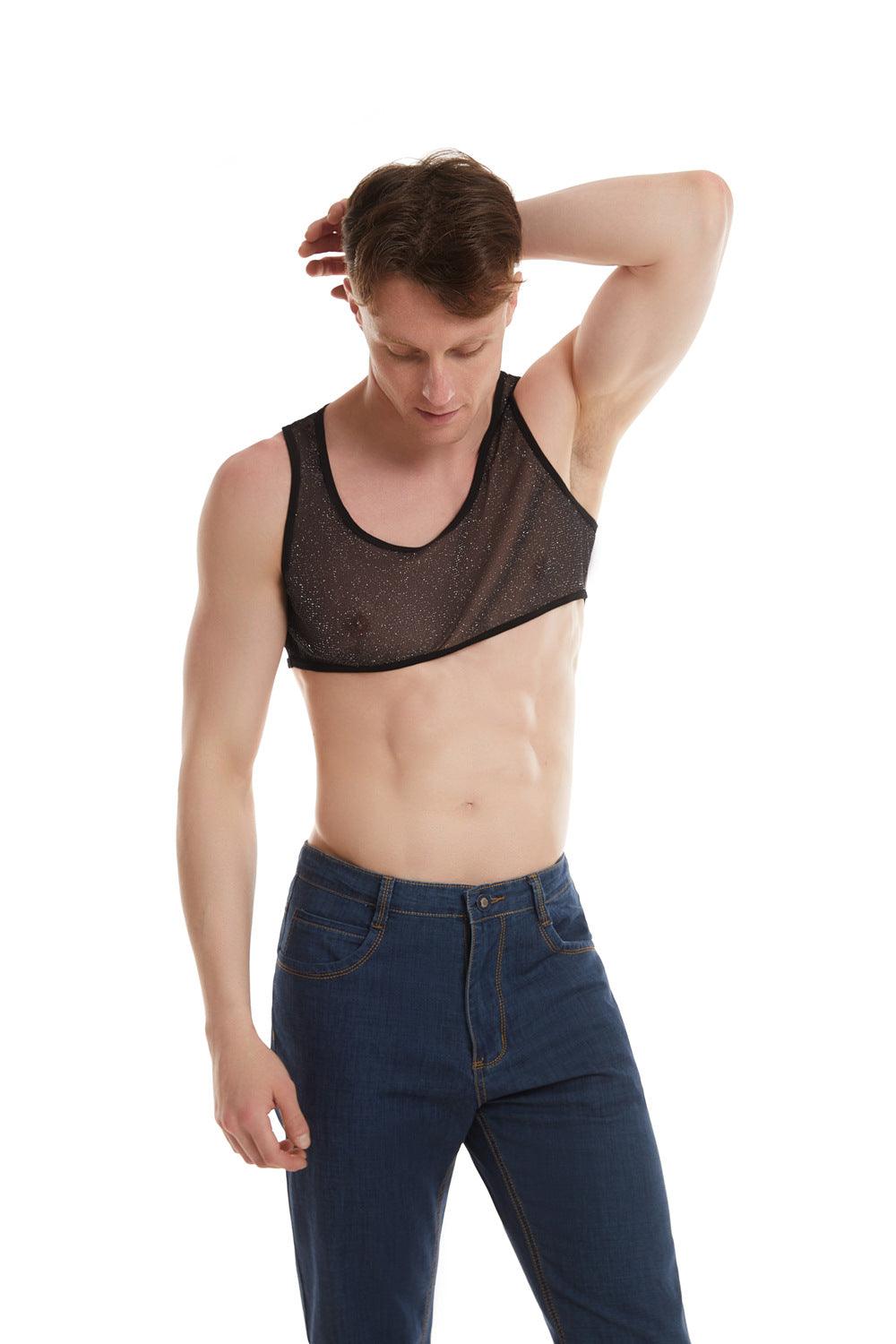 Shiny Transparent Sports Crop Top - CT023 - YDressup