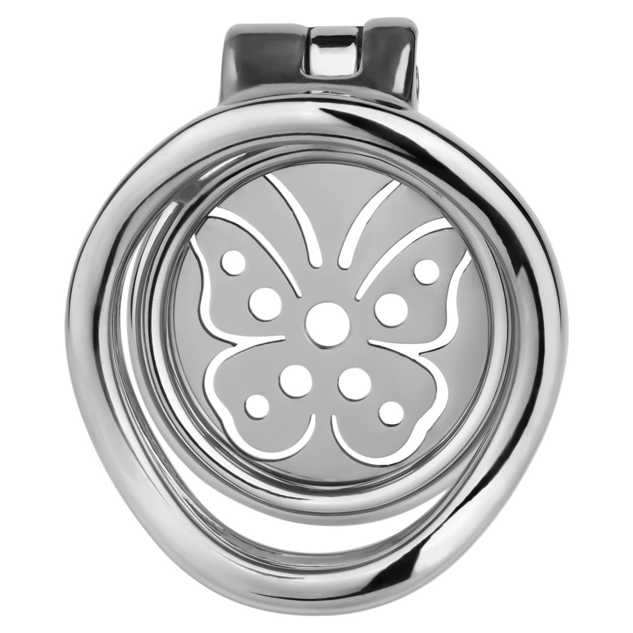 Steel Butterfly Inverted Chastity Cage with Urethral - YJS016