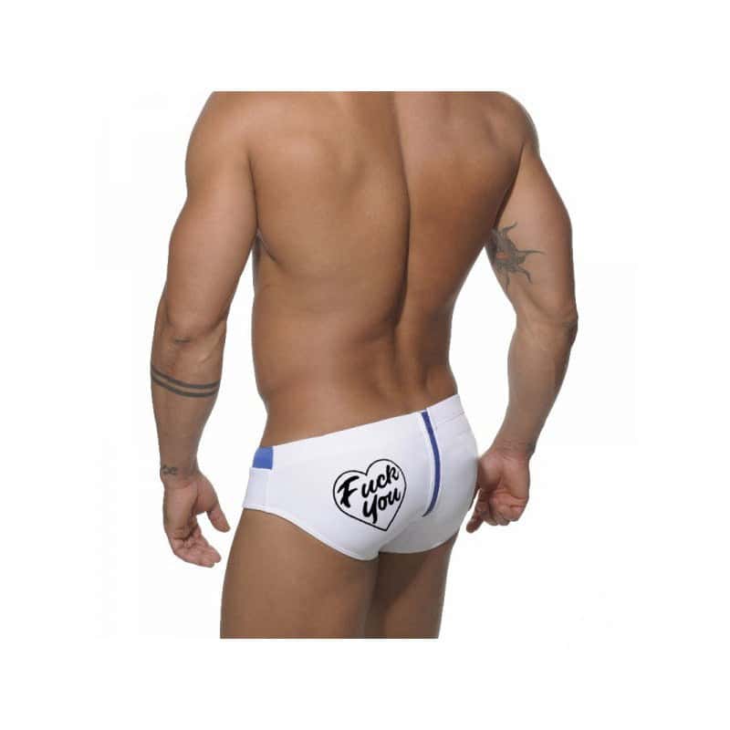 Back Zipper Letter Men's Swim Trunks - YK031 - YDressup