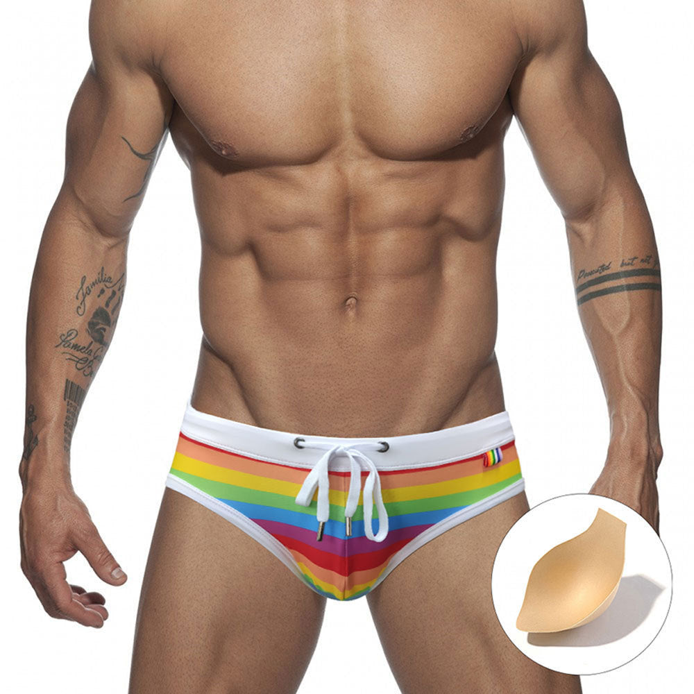 Retro Rainbow Swim Briefs - YK043 - YDressup