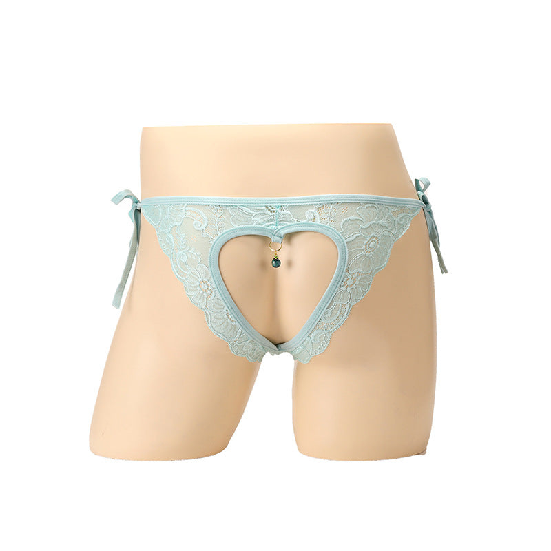 Sexy Heart-Cut Lace Jewel Brief - SJK059