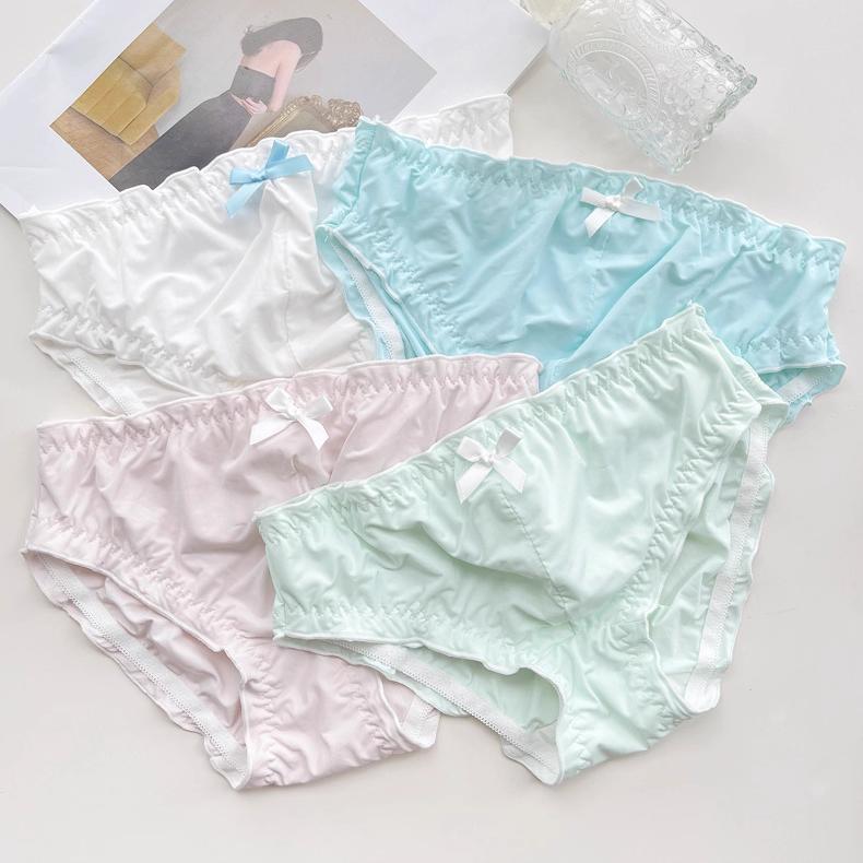 Sexy Femboy Ice-Silk Briefs with Sweet Bow - FU003