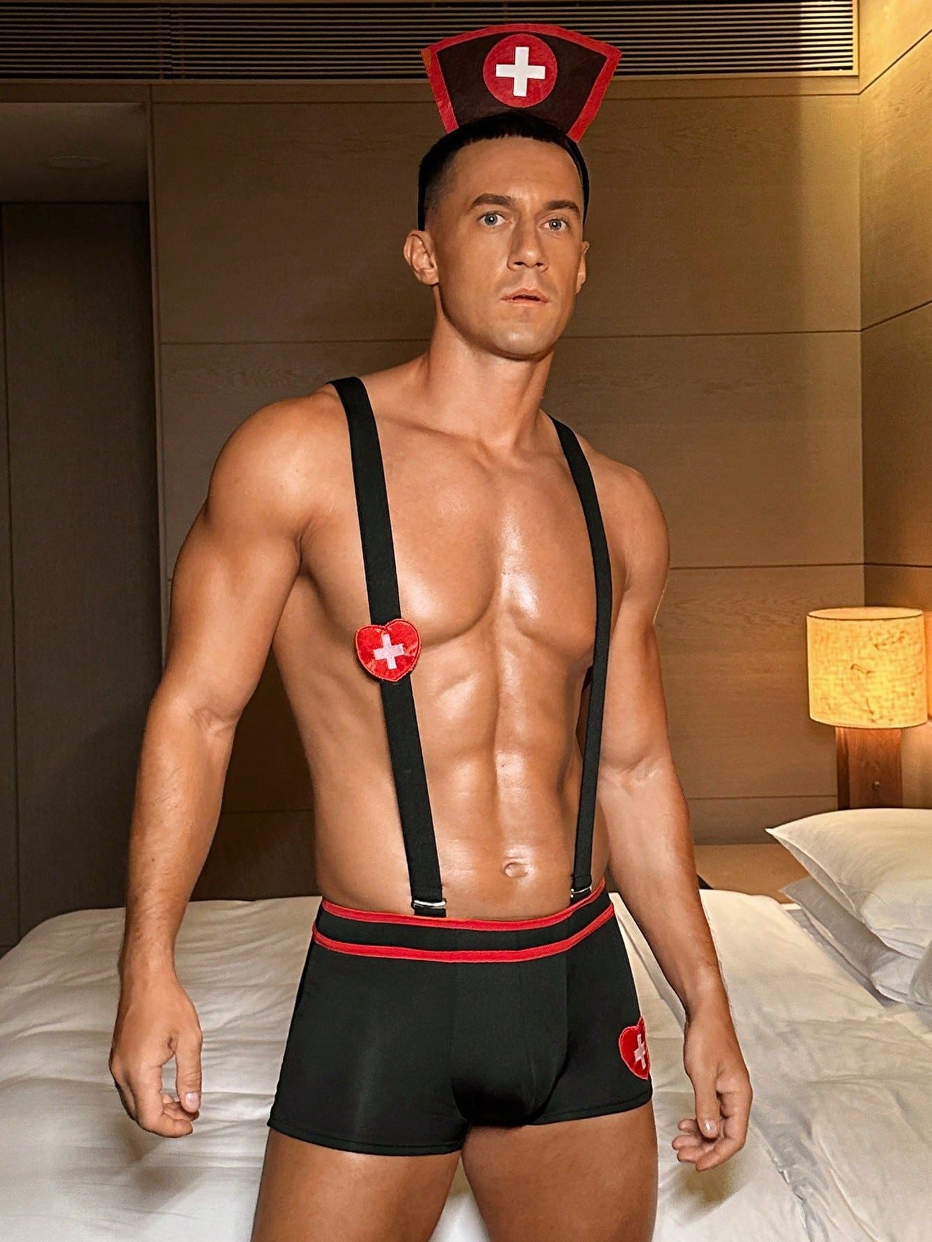 Men's Sexy Roleplay Nurse Uniform Lingerie Set - QQNY045