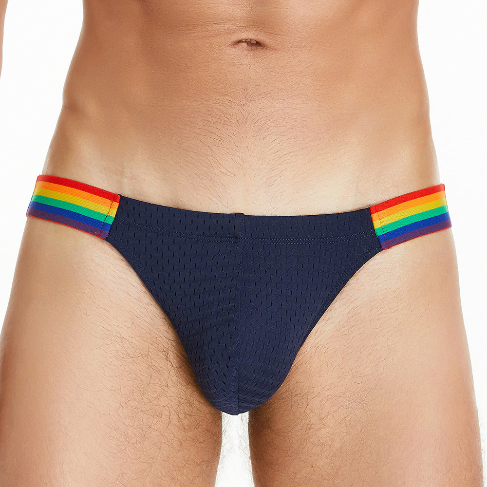 Mesh Rainbow Waistband Briefs - SJK057