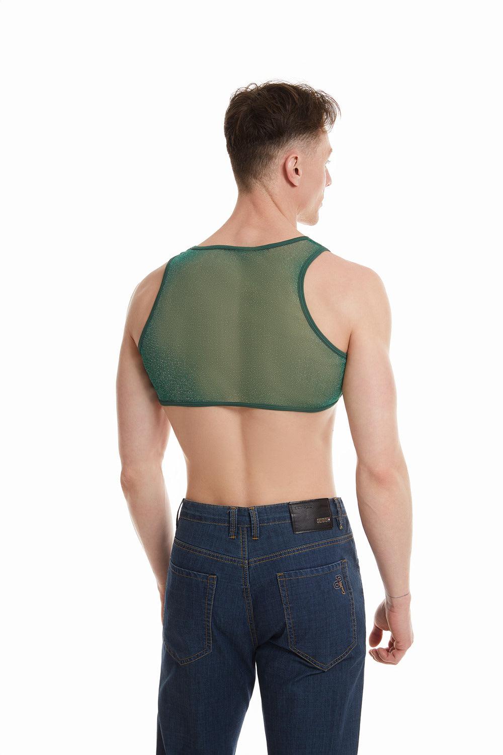Shiny Transparent Sports Crop Top - CT023 - YDressup