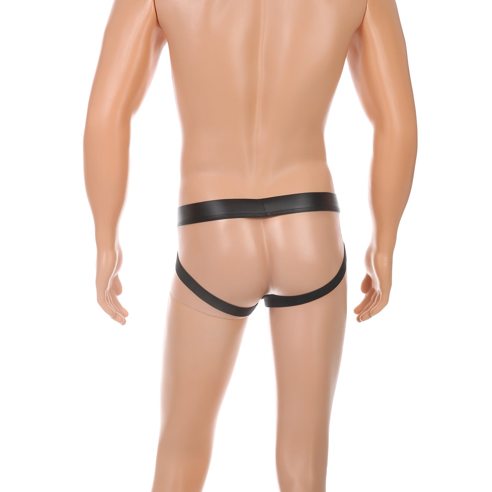 Men's Sexy Rivet Separate Hollow PU Leather Thong - HDZ040