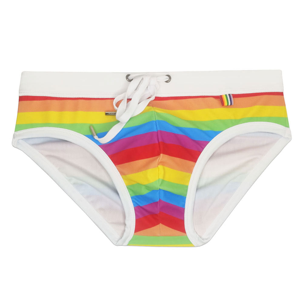 Retro Rainbow Swim Briefs - YK043 - YDressup