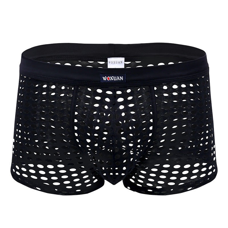 Sexy Underwear Mesh Breathable Boxer Briefs Soft Stretch Trunks - PJK025