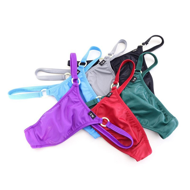 Men's T-Back Thong - Ice Silk with Side String Design - DZK024 - YDressup