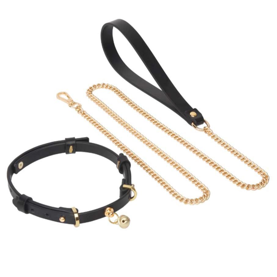 Genuine Leather K9 BDSM Collar with Leash - PJ011