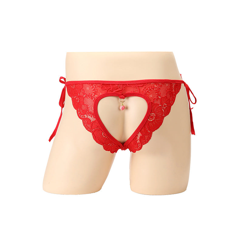Sexy Heart-Cut Lace Jewel Brief - SJK059