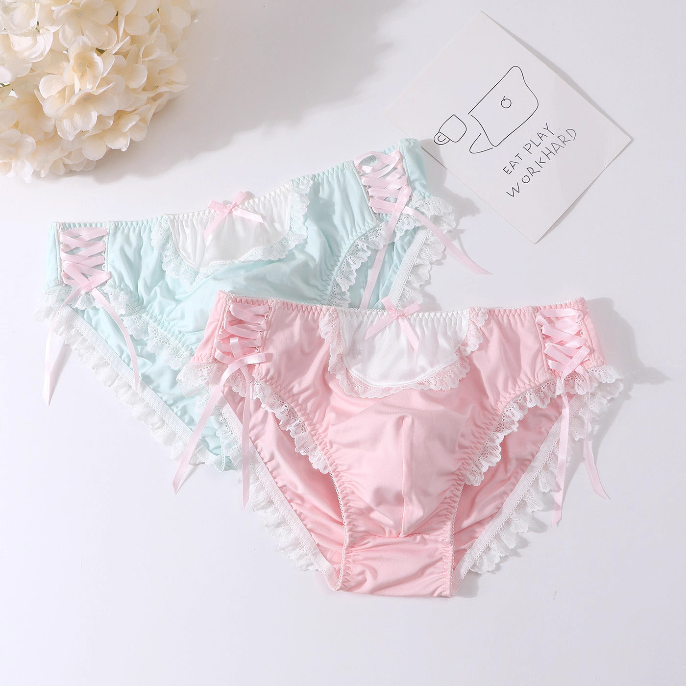 Femboy Lace Tie-Side Briefs - FU006