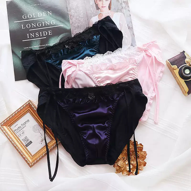 Luxury Satin Men's Bow Panties - FU011