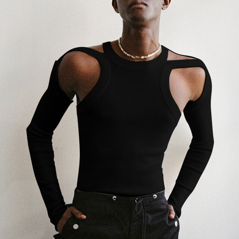 Elastic Slim Fit Base Layer Sexy Tight Sleeveless T-shirt Men's Tank Top - KK004 - YDressup