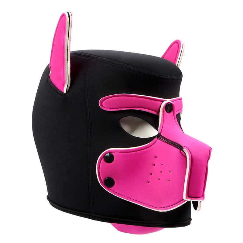 BDSM Bondage Dog Hood Mask with Detachable Nose for Roleplay - KB055