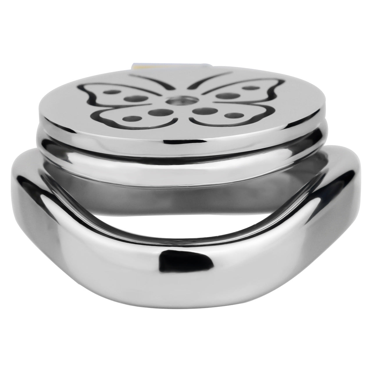 Steel Butterfly Inverted Chastity Cage with Urethral - YJS016