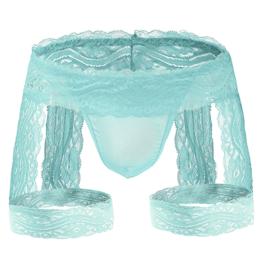 Men’s Sheer Lace Underwear Sexy See-Through Pouch Briefs - HDZ036