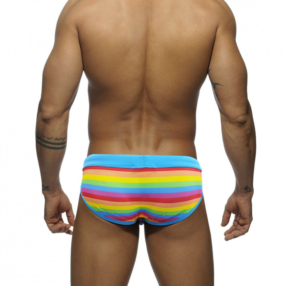 Retro Rainbow Swim Briefs - YK043 - YDressup