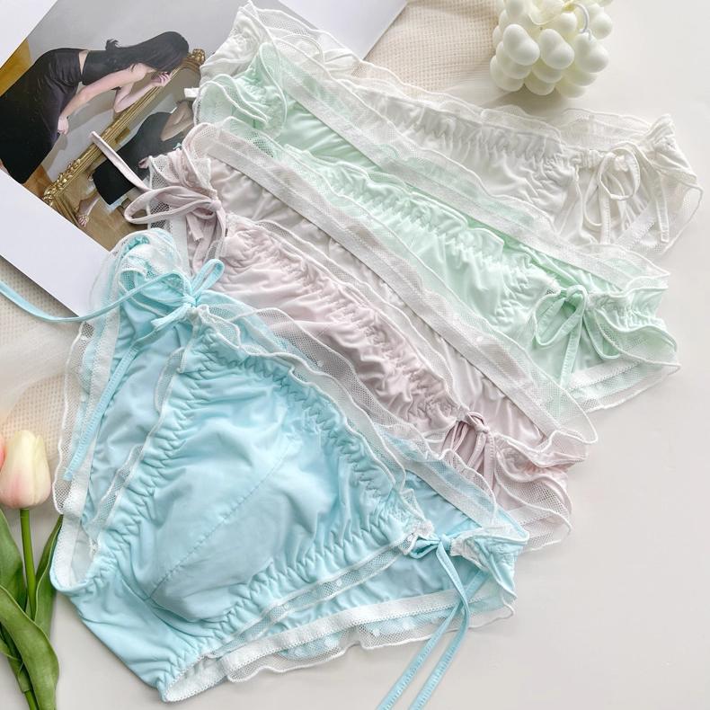 Femboy Satin Side-Tie Panties with Frilly Ruffles - FU004