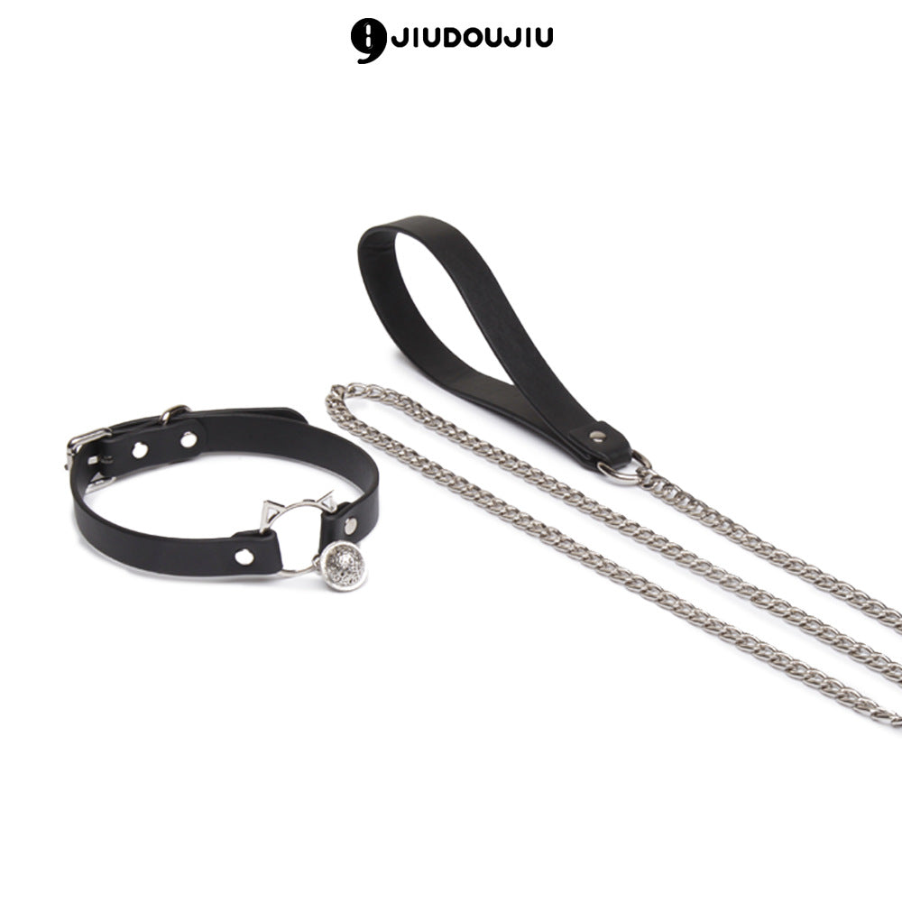 Adjustable PU Leather K9 BDSM Collar with Leash - PJ036