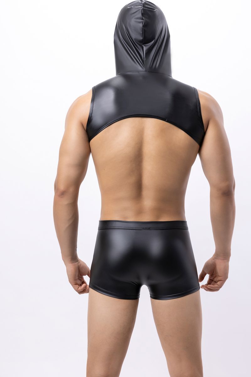 Men's Sexy Patent Leather Boxer Shorts - PJK034 - YDressup