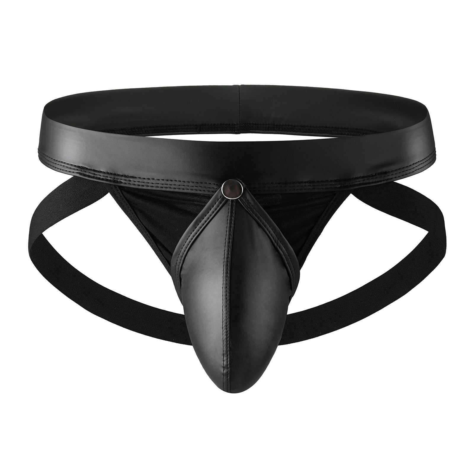 Men's Sexy Rivet Separate Hollow PU Leather Thong - HDZ040