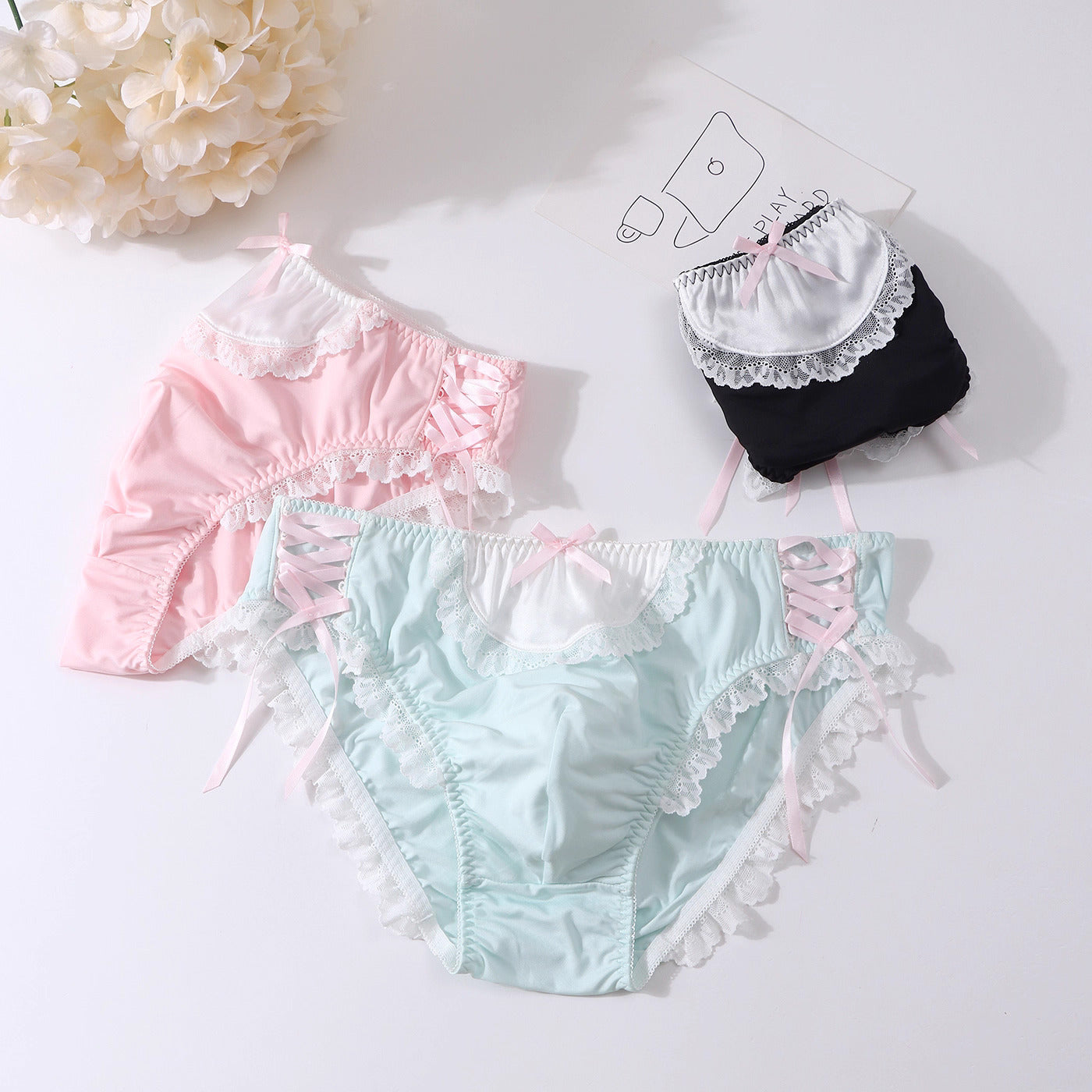 Femboy Lace Tie-Side Briefs - FU006