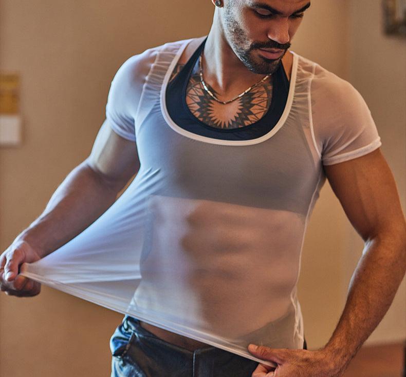 Men's Halter Neck Short Top Nightclub Sexy Lingerie - CT022 - YDressup
