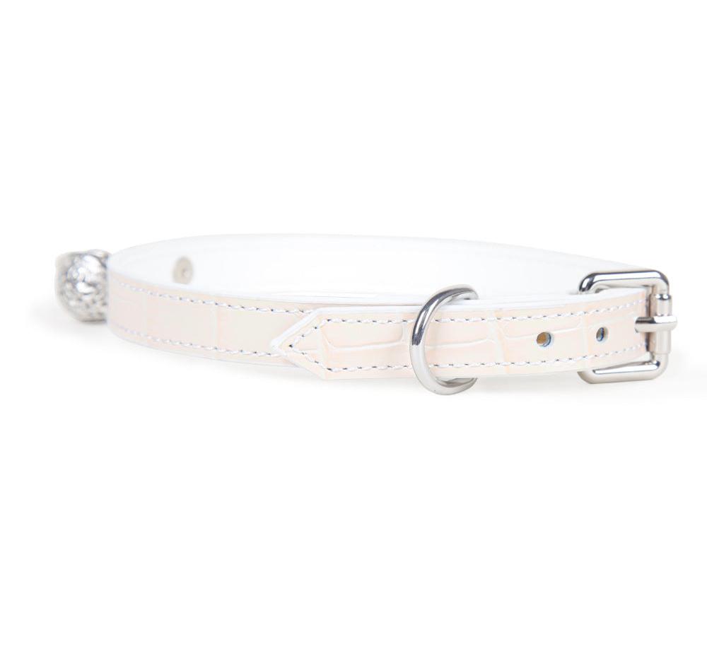 Luxury Crocodile-Textured Leather BDSM Collar with Leash - PJ007