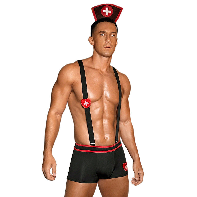 Men's Sexy Roleplay Nurse Uniform Lingerie Set - QQNY045