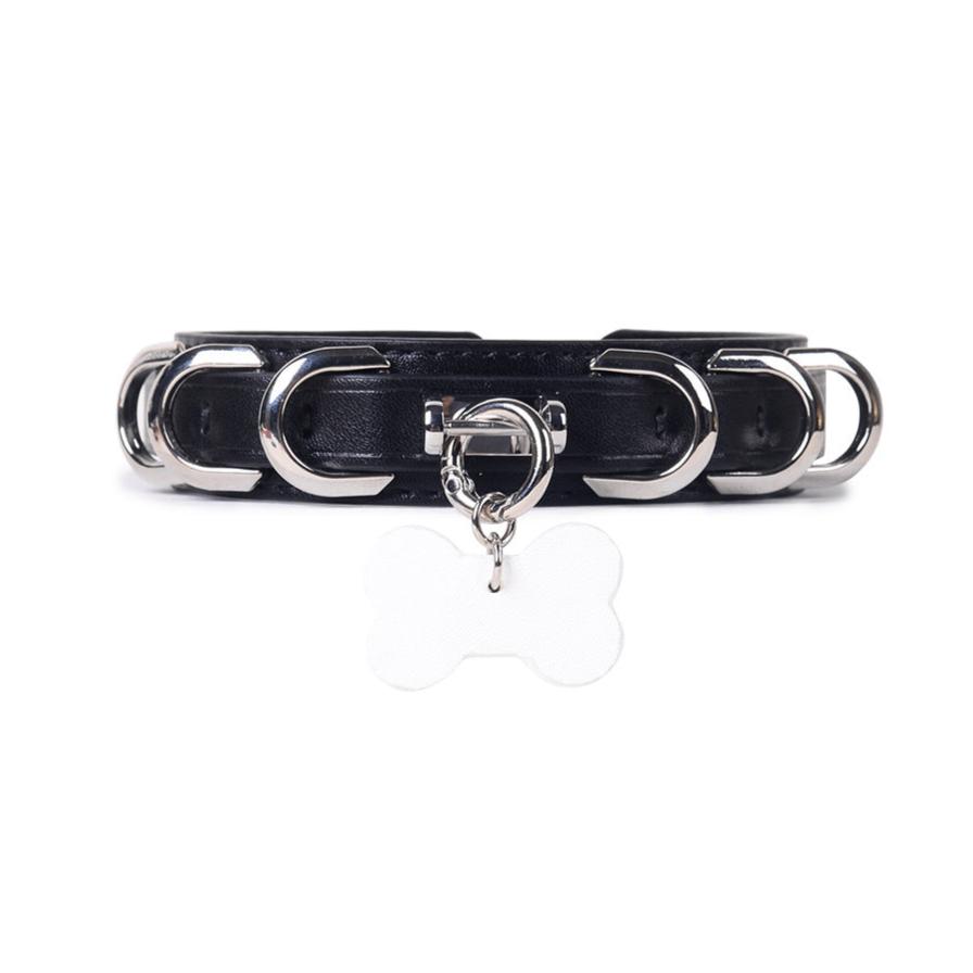 Premium Leather BDSM Collar with Leash - PJ009