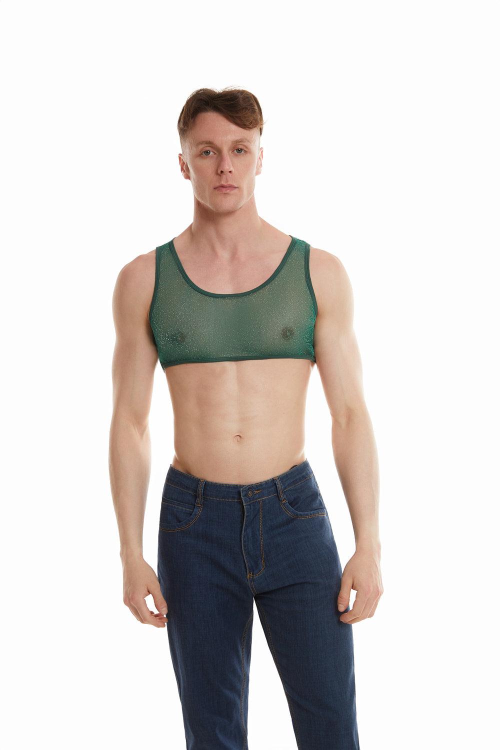 Shiny Transparent Sports Crop Top - CT023 - YDressup