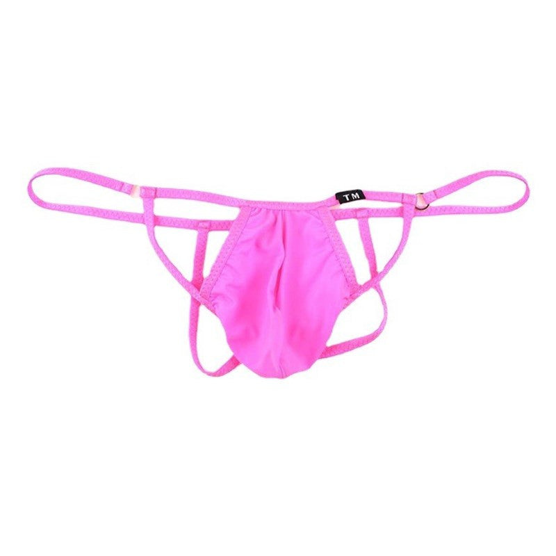 Men's Ice Silk Low Waist Sheer Briefs with Pouch - DZK062 - YDressup
