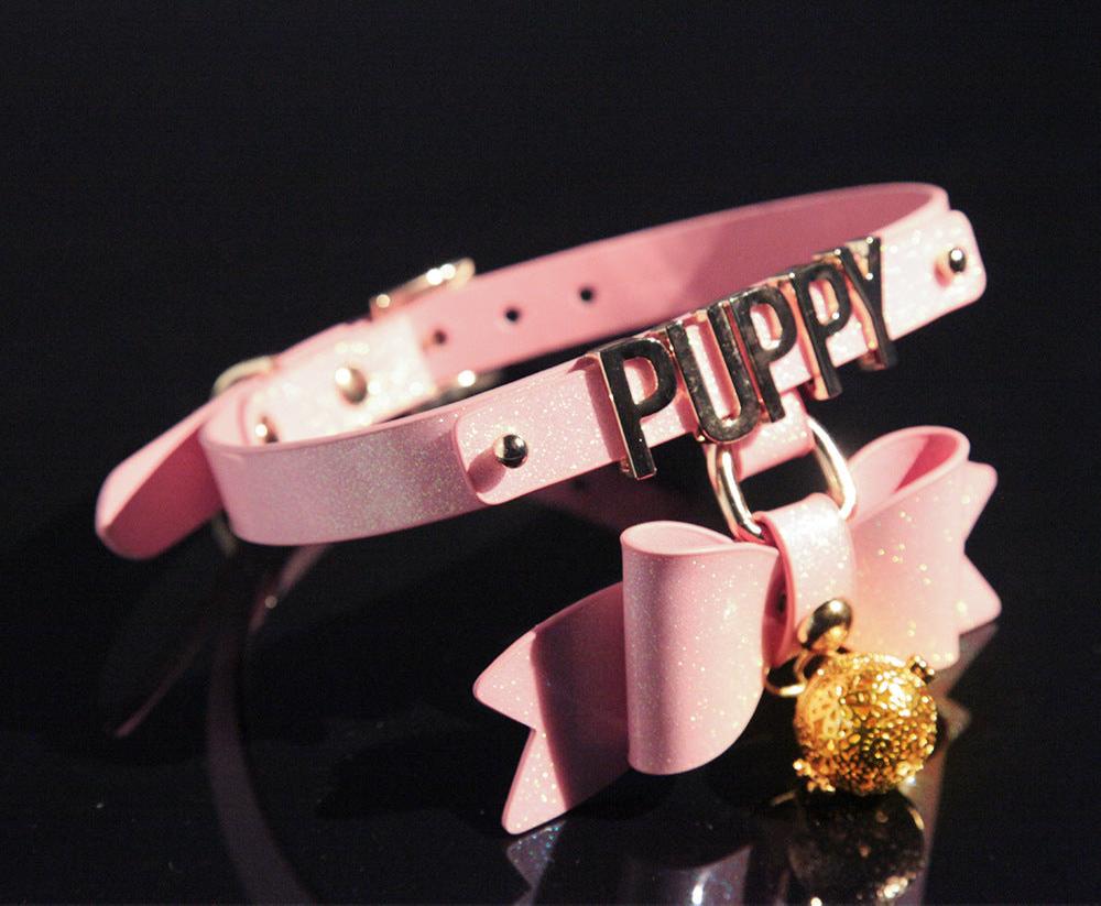 Glowing Bell Choker Collar Puppy Play Adult Sex Toy for Punishment - PJ031