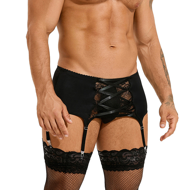 Men's Sexy Solid Color Hollow Garter - QQNY036