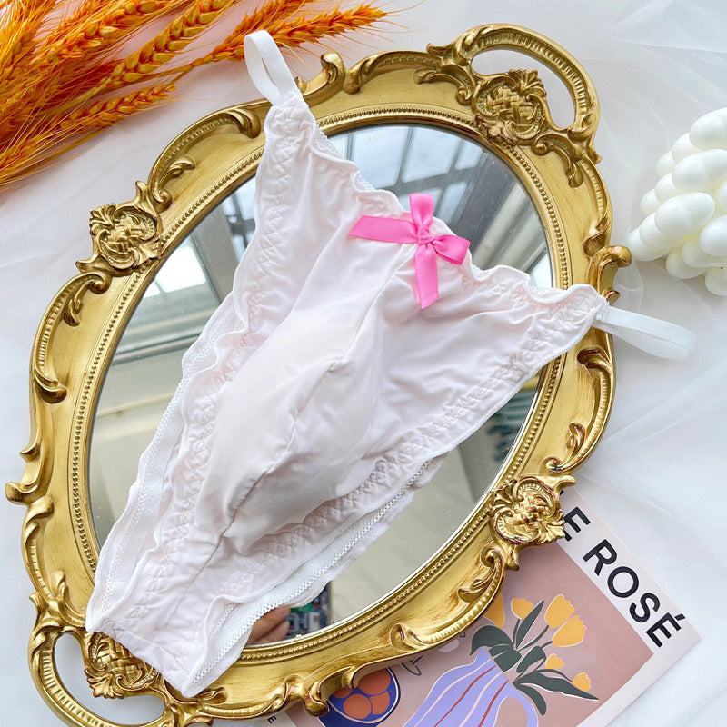 Cute Bow Ice-Silk Femboy Panties - FU002