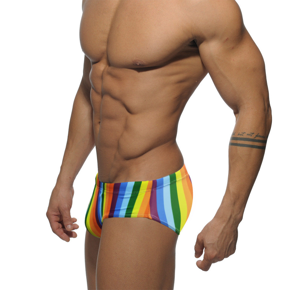 Rainbow Striped Bikini Swim Briefs - YK004 - YDressup