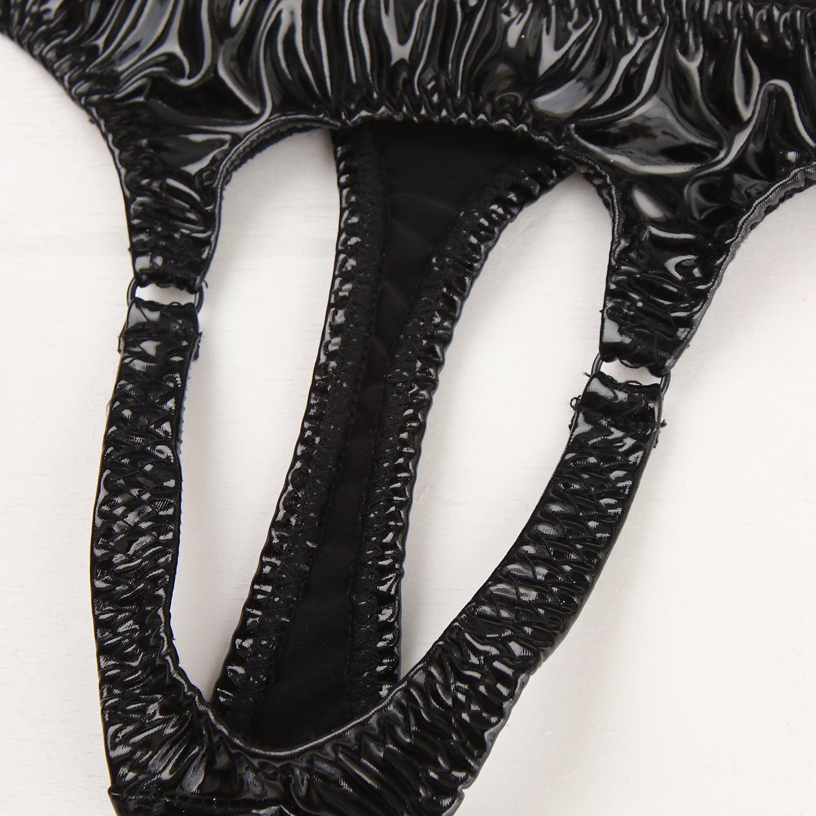 en's Patent Leather Thong with Iron Ring - DZK031 - YDressup