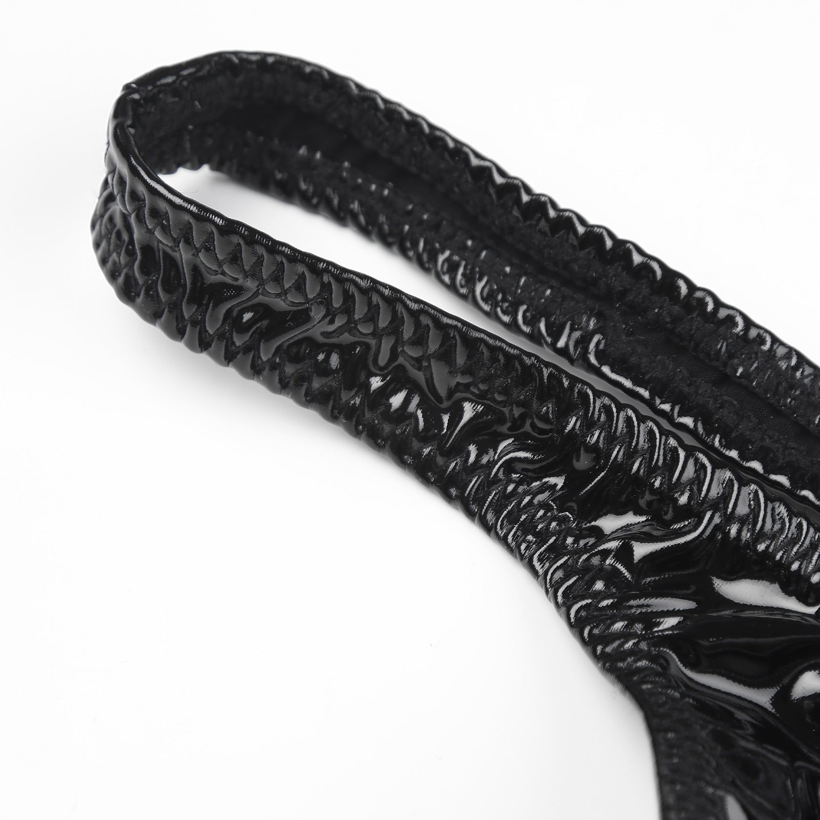en's Patent Leather Thong with Iron Ring - DZK031 - YDressup