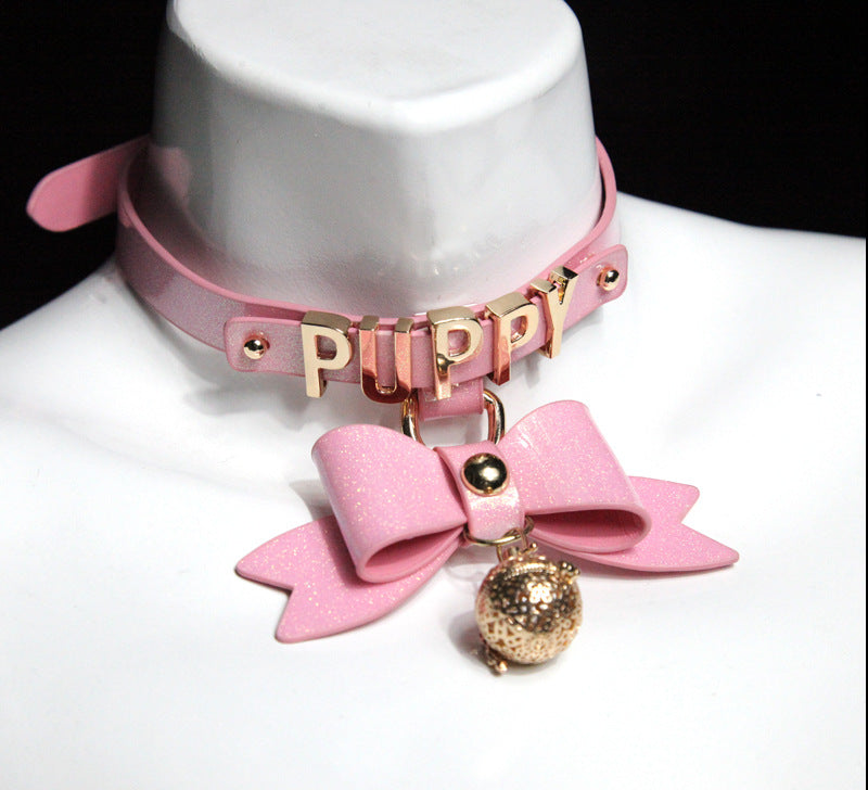 Glowing Bell Choker Collar Puppy Play Adult Sex Toy for Punishment - PJ031