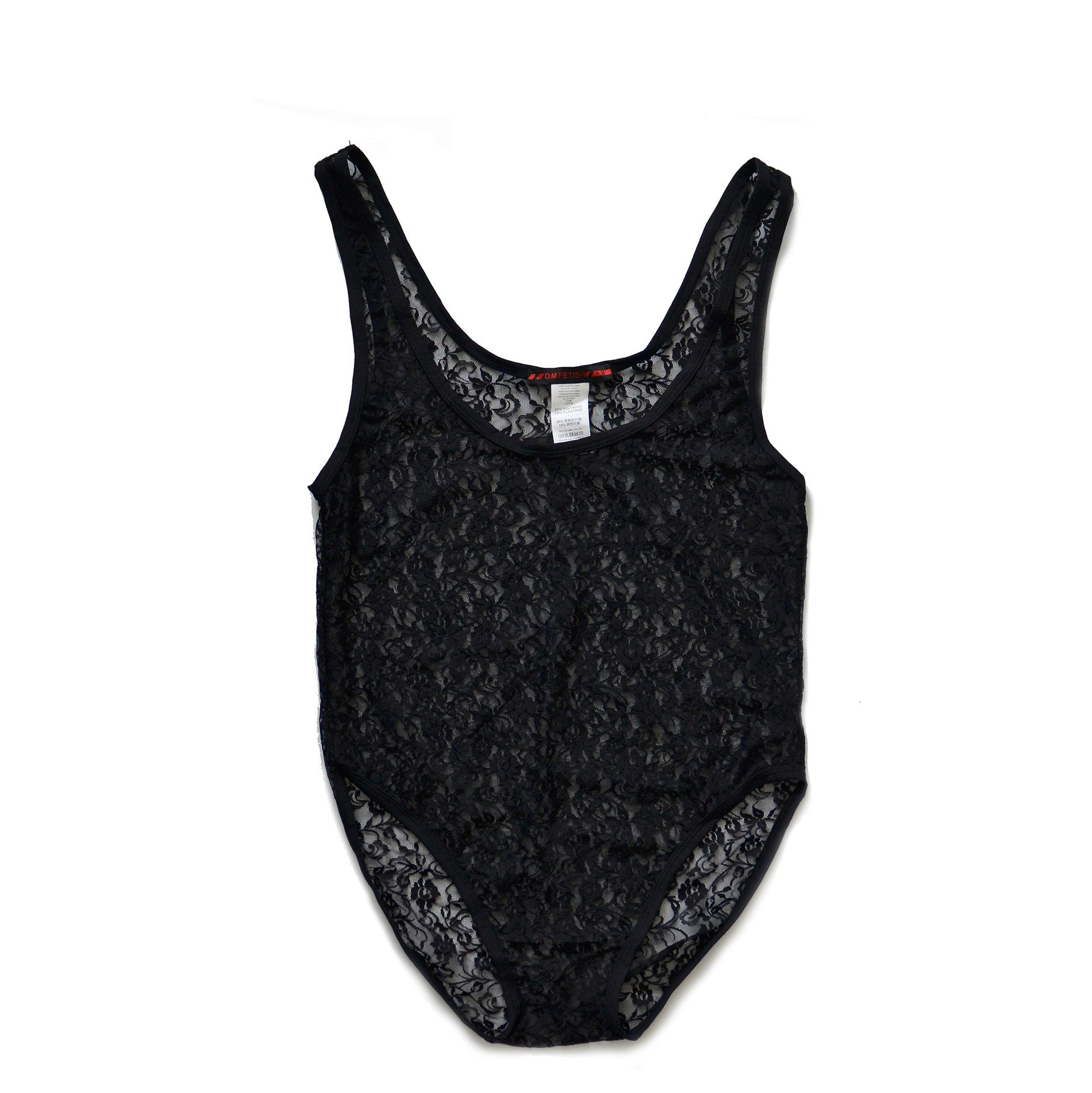 Men's Sheer Mesh Lace Bodysuit - LTY047 - YDressup