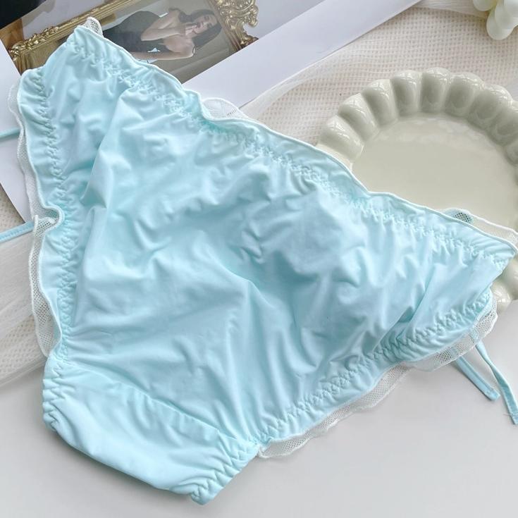 Femboy Satin Side-Tie Panties with Frilly Ruffles - FU004