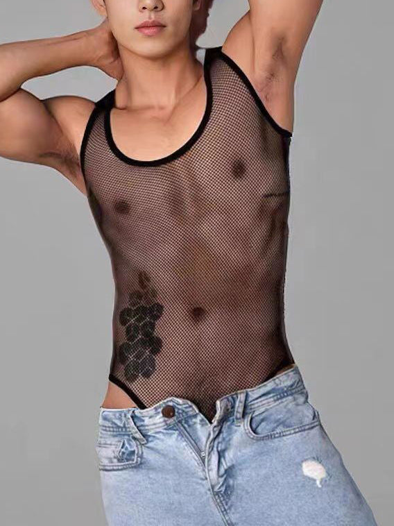 Black Mesh Bodysuit - LTY027 - YDressup