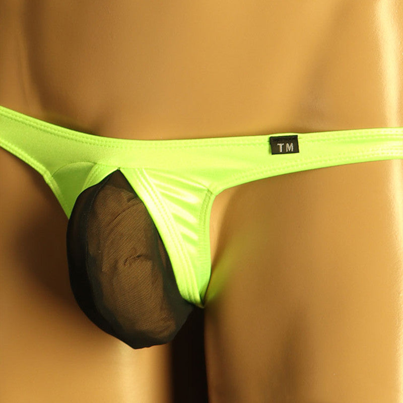Men's Low Rise Thong with Bulge Mesh Panels - DZK026 - YDressup