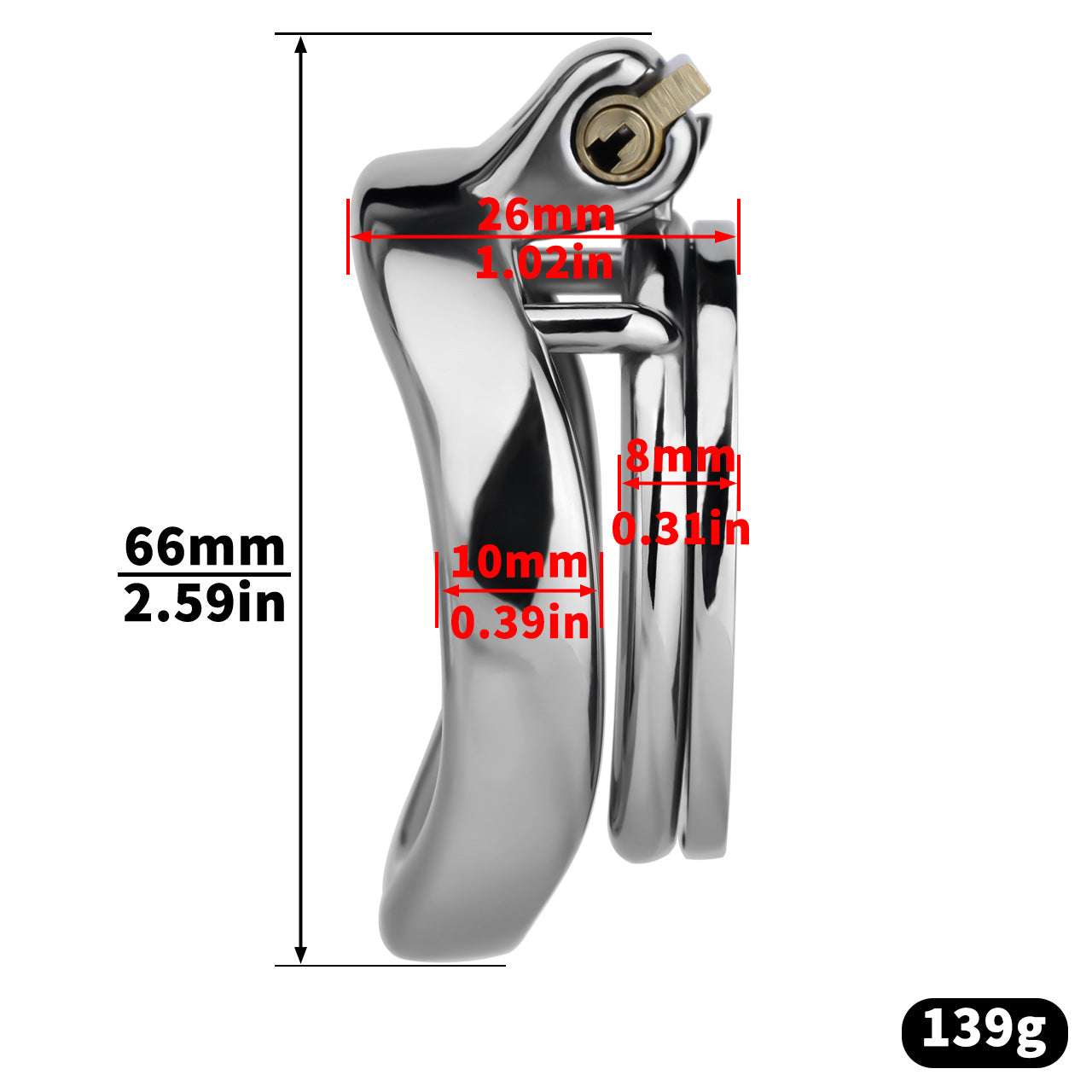 Steel Butterfly Inverted Chastity Cage with Urethral - YJS016