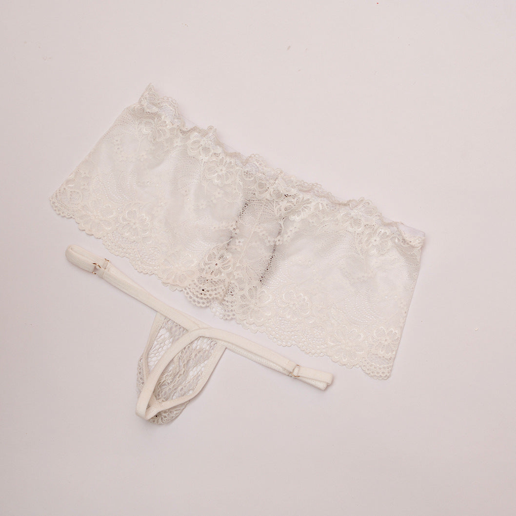 2 PCS Sexy Lace G String Thong with Front Cut-Out - GZK036