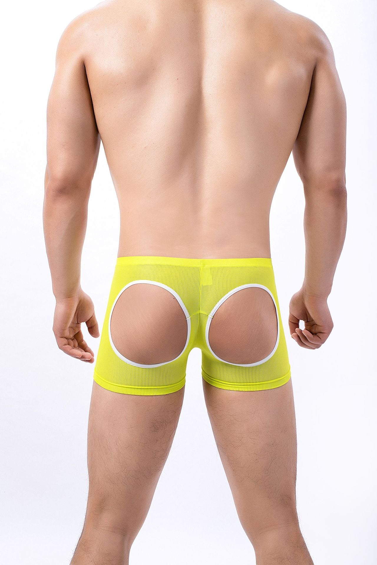 Men's Sexy Mesh Hip Hollow Boxer Briefs - PJK043