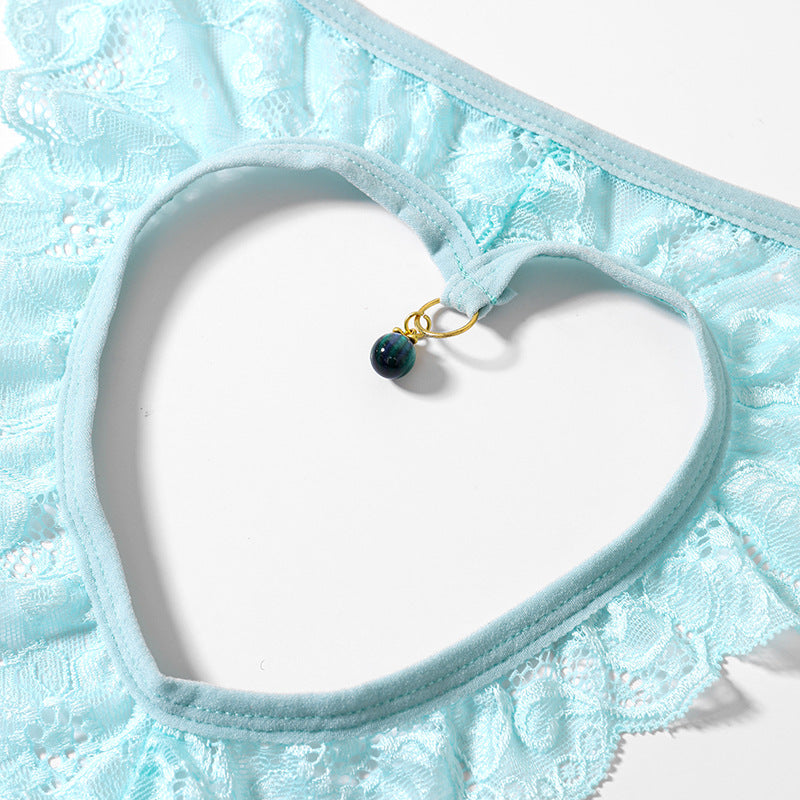 Sexy Heart-Cut Lace Jewel Brief - SJK059